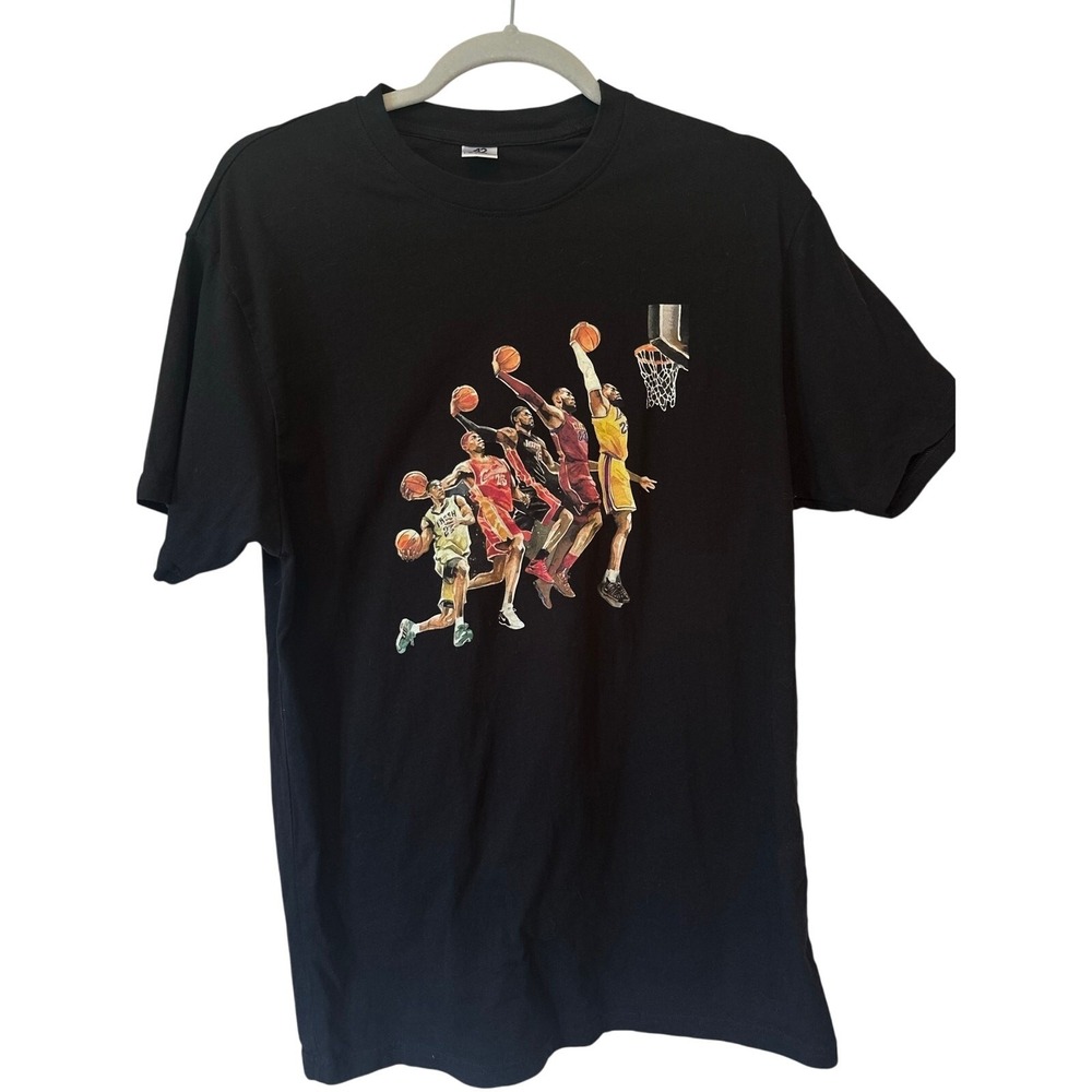 LeBron James Evolution T-Shirt Black Size M | Basketball Graphic Tee 100% Cotton